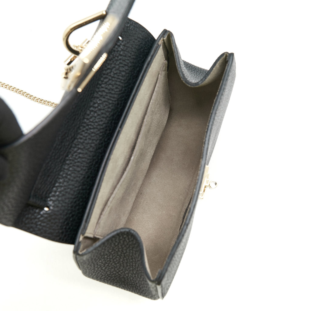 CHLOE DREW SHOULDER BAG GRAINED CALFSKIN BLACK GHW