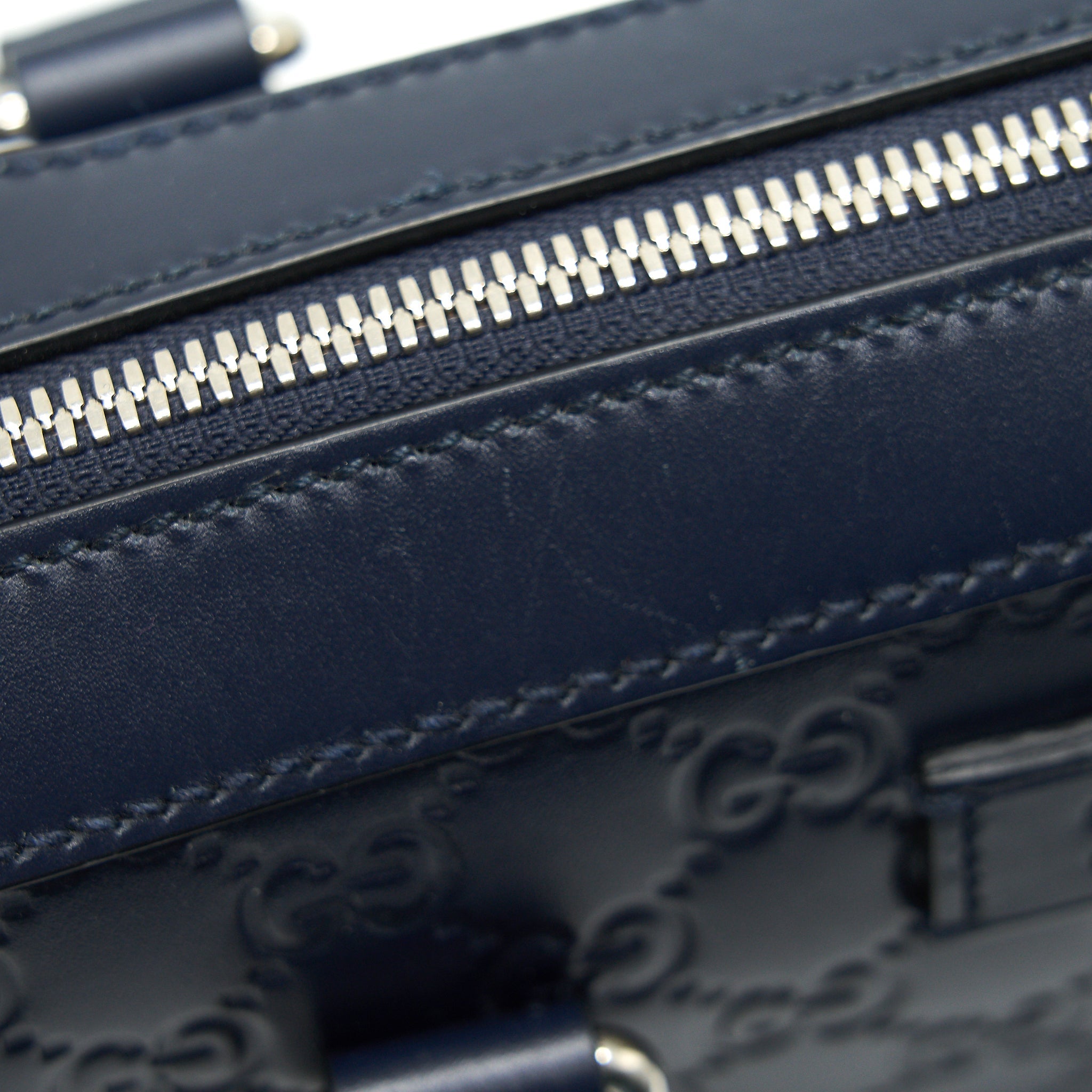 GUCCI MEN'S LEATHER BRIEFCASE NAVY