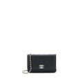 CHANEL 23C GIANT CC LOGO WALLET ON CHAIN CAVIAR BLACK LGHW (MICROCHIP)