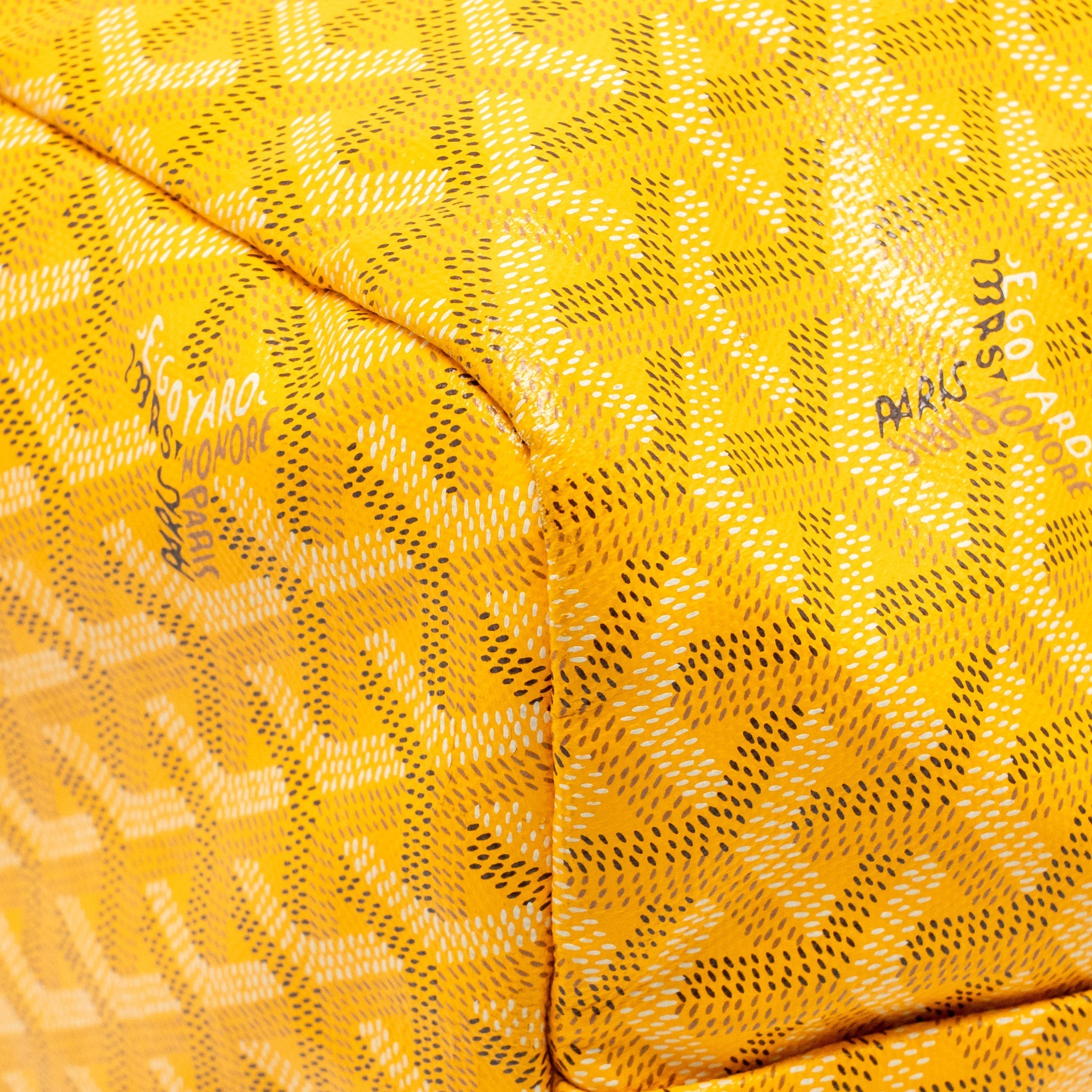 GOYARD SAINT LOUIS PM TOTE BAG GOYARDINE CANVAS/CALFSKIN LEATHER YELLOW SHW