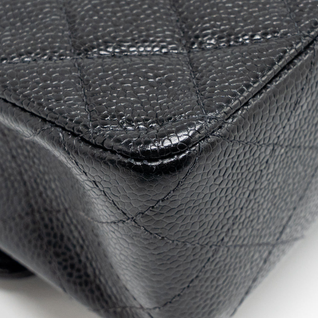 CHANEL MEDIUM CLASSIC DOUBLE FLAP BAG CAVIAR BLACK SHW