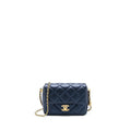 CHANEL 21K MY PERFECT MINI FLAP BAG CAVIAR BLACK BRUSHED GHW (MICROCHIP)