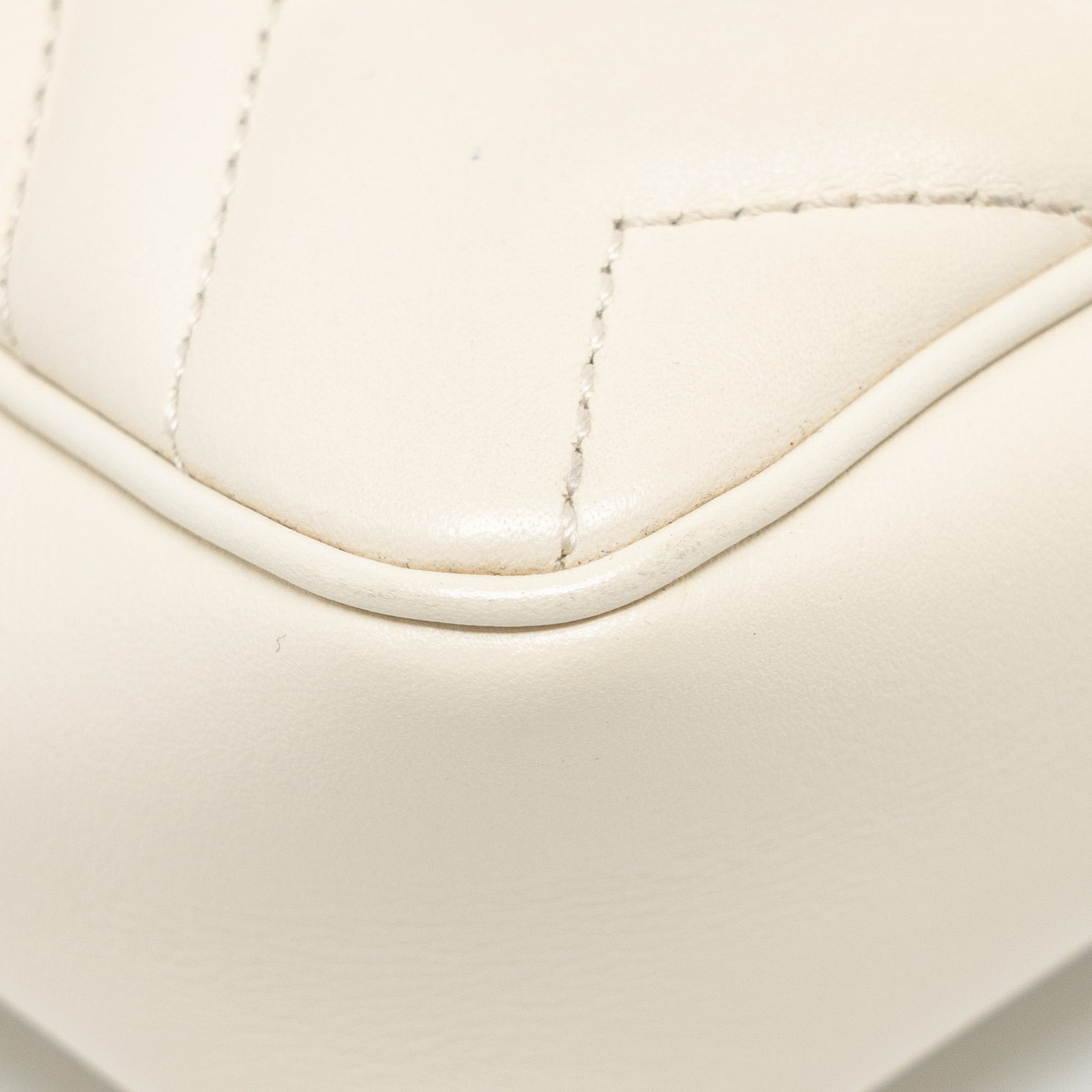 GUCCI GG MARMONT SUPER MINI CALFSKIN WHITE GHW