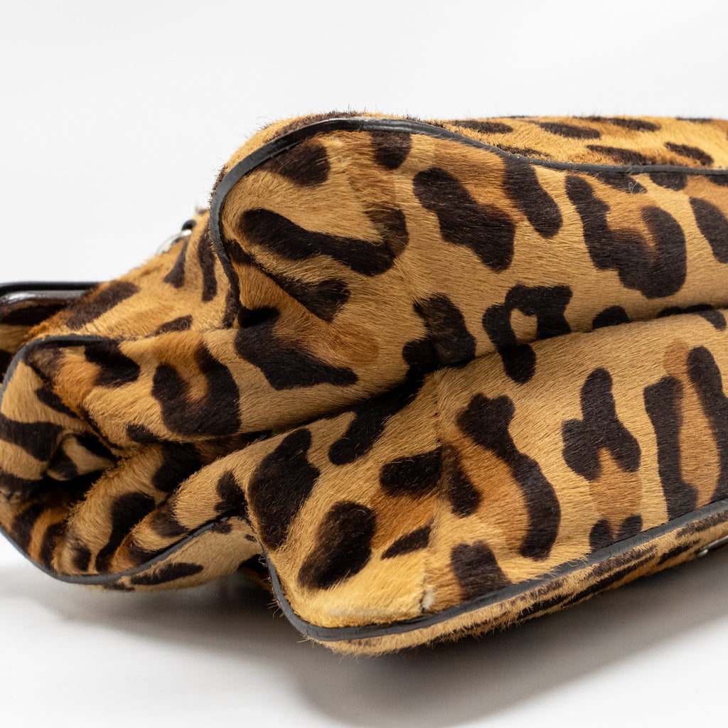 PRADA LEOPARD PRINT SHOULDER BAG PONYHAIR MULTICOLOURED SHW