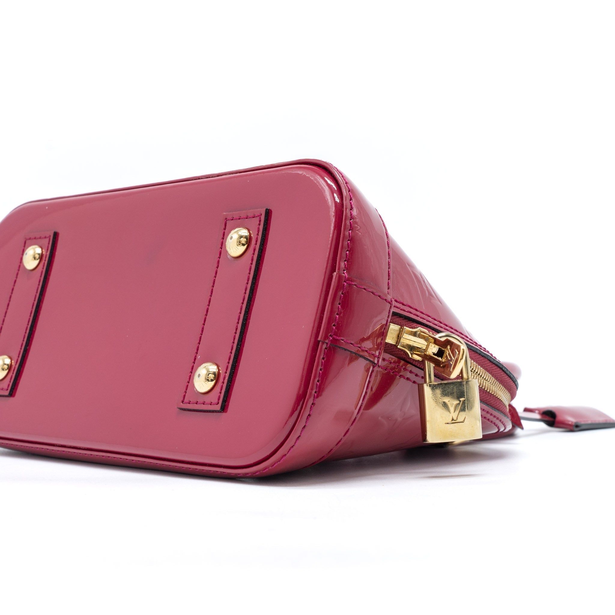 LOUIS VUITTON ALMA BB MONOGRAM VERNIS PINK GHW