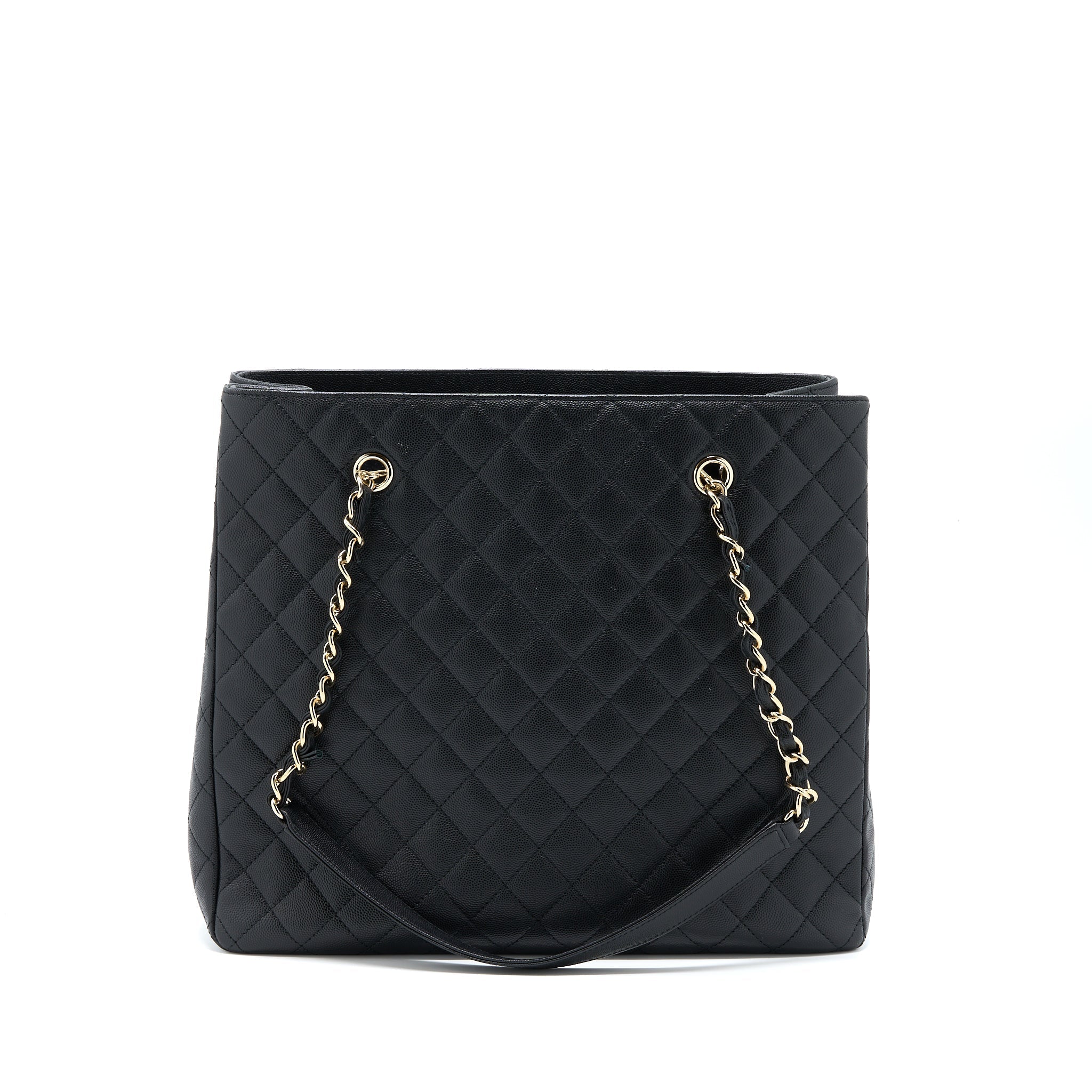 CHANEL 19C LARGE SHOPPING TOTE BAG CAVIAR BLACK LGHW