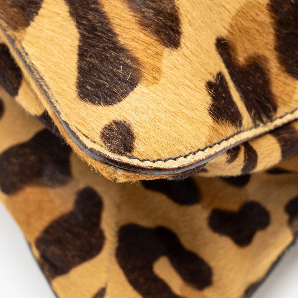 PRADA LEOPARD PRINT SHOULDER BAG PONYHAIR MULTICOLOURED SHW