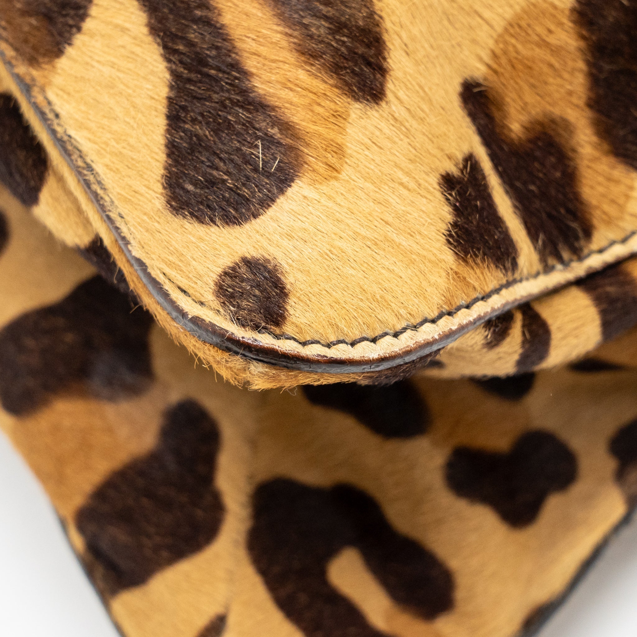 PRADA LEOPARD PRINT SHOULDER BAG PONYHAIR MULTICOLOURED SHW