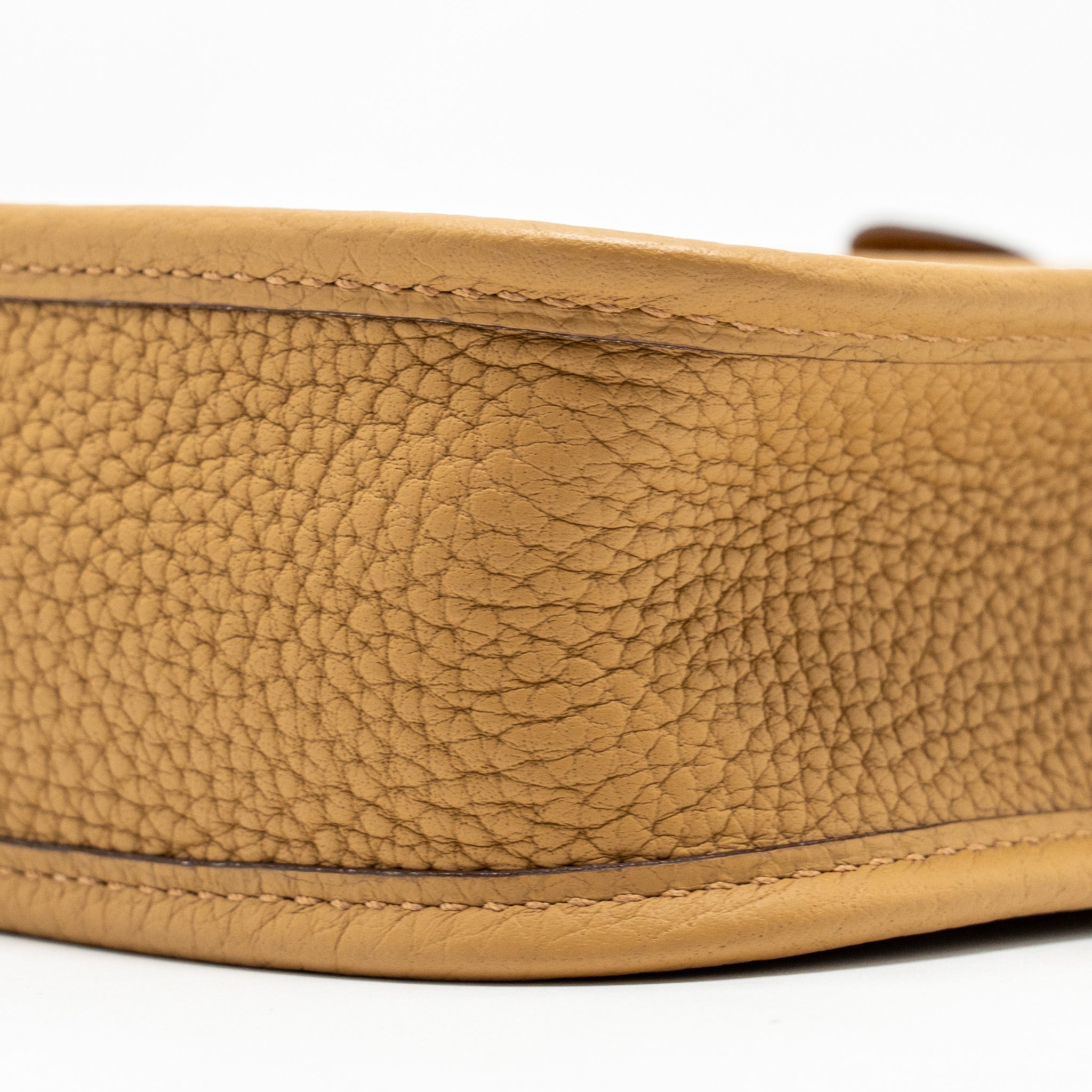 HERMES MINI EVELYNE CLEMENCE BISCUIT / CAMEL GHW