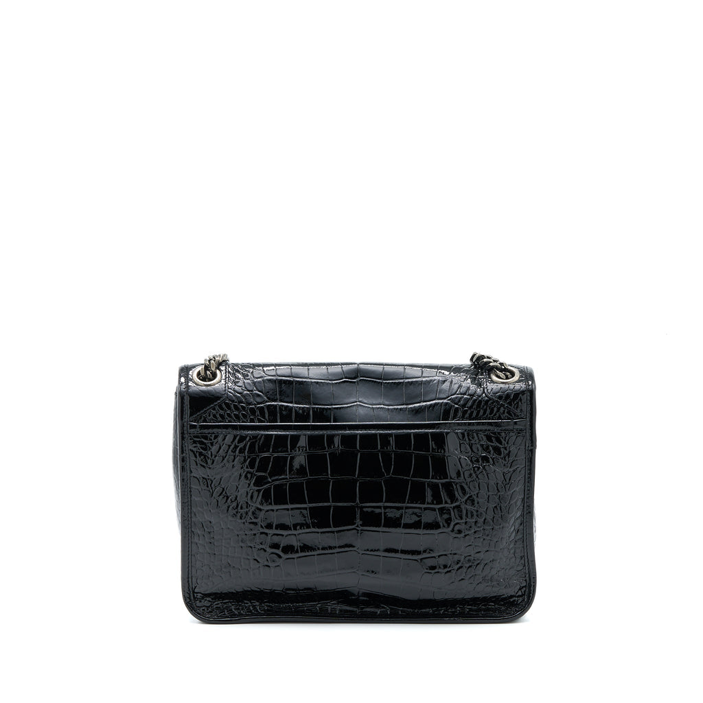 SAINT LAURENT MEDIUM NIKI CHAIN BAG PATENT BLACK SHW