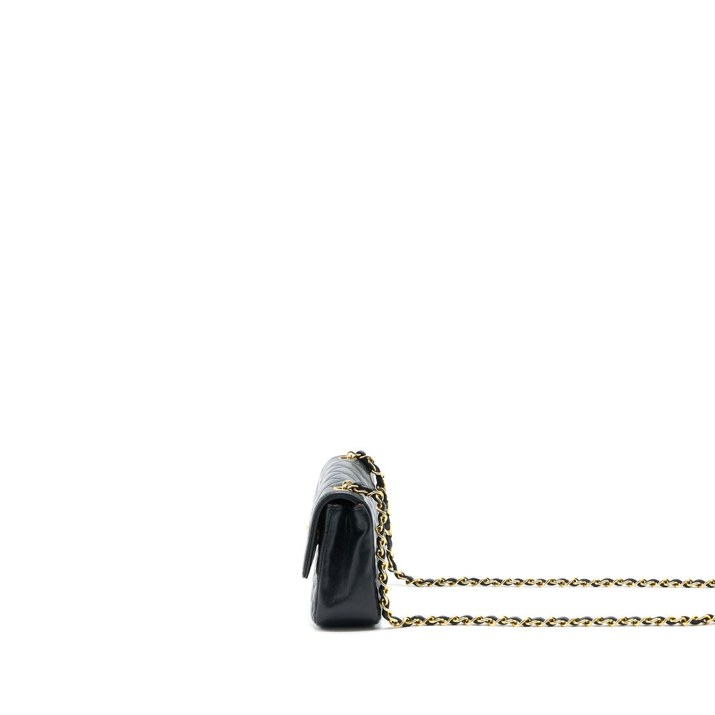 CHANEL VINTAGE MINI FLAP BAG LAMBSKIN BLACK GHW