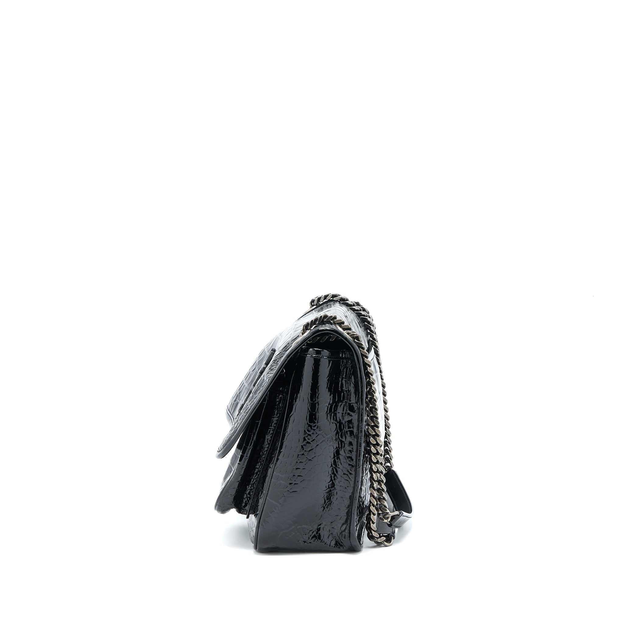 SAINT LAURENT MEDIUM NIKI CHAIN BAG PATENT BLACK SHW