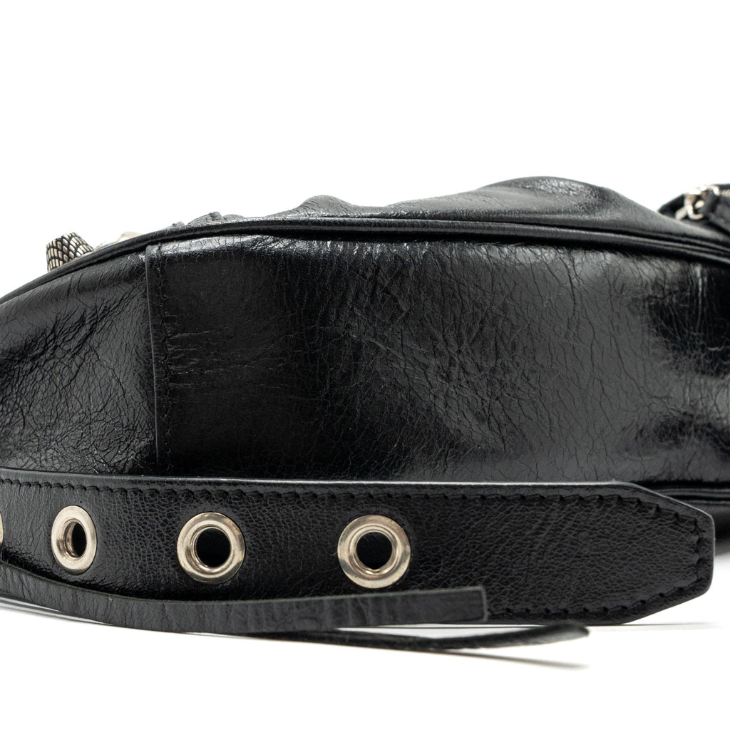 BALENCIAGA LE CARBO XS SHOULDER BAG LAMBSKIN BLACK SHW