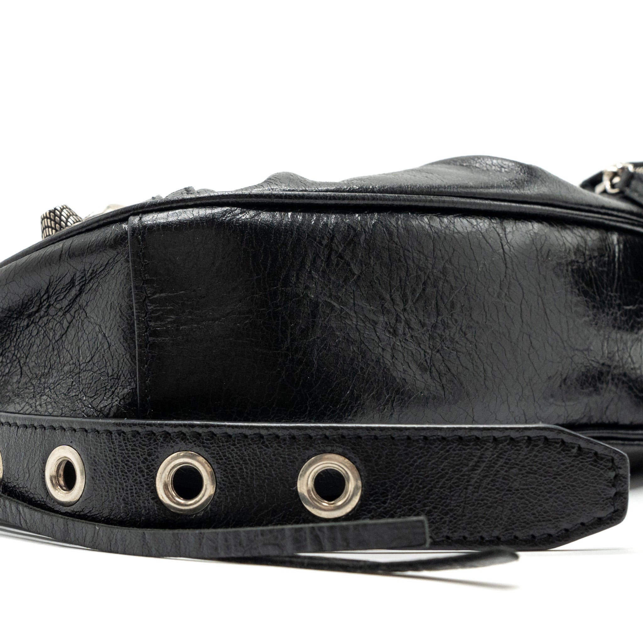 BALENCIAGA LE CARBO XS SHOULDER BAG LAMBSKIN BLACK SHW