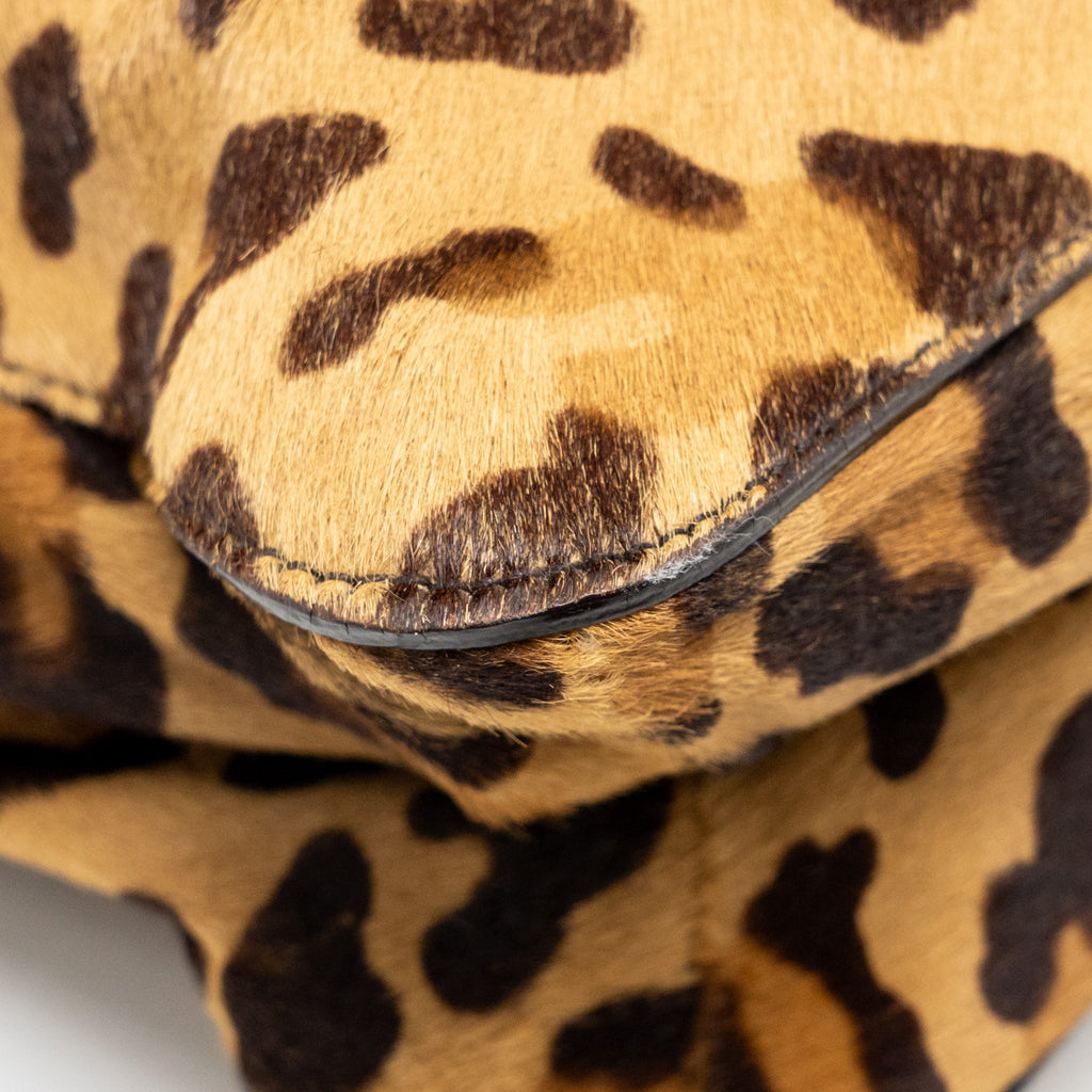 PRADA LEOPARD PRINT SHOULDER BAG PONYHAIR MULTICOLOURED SHW