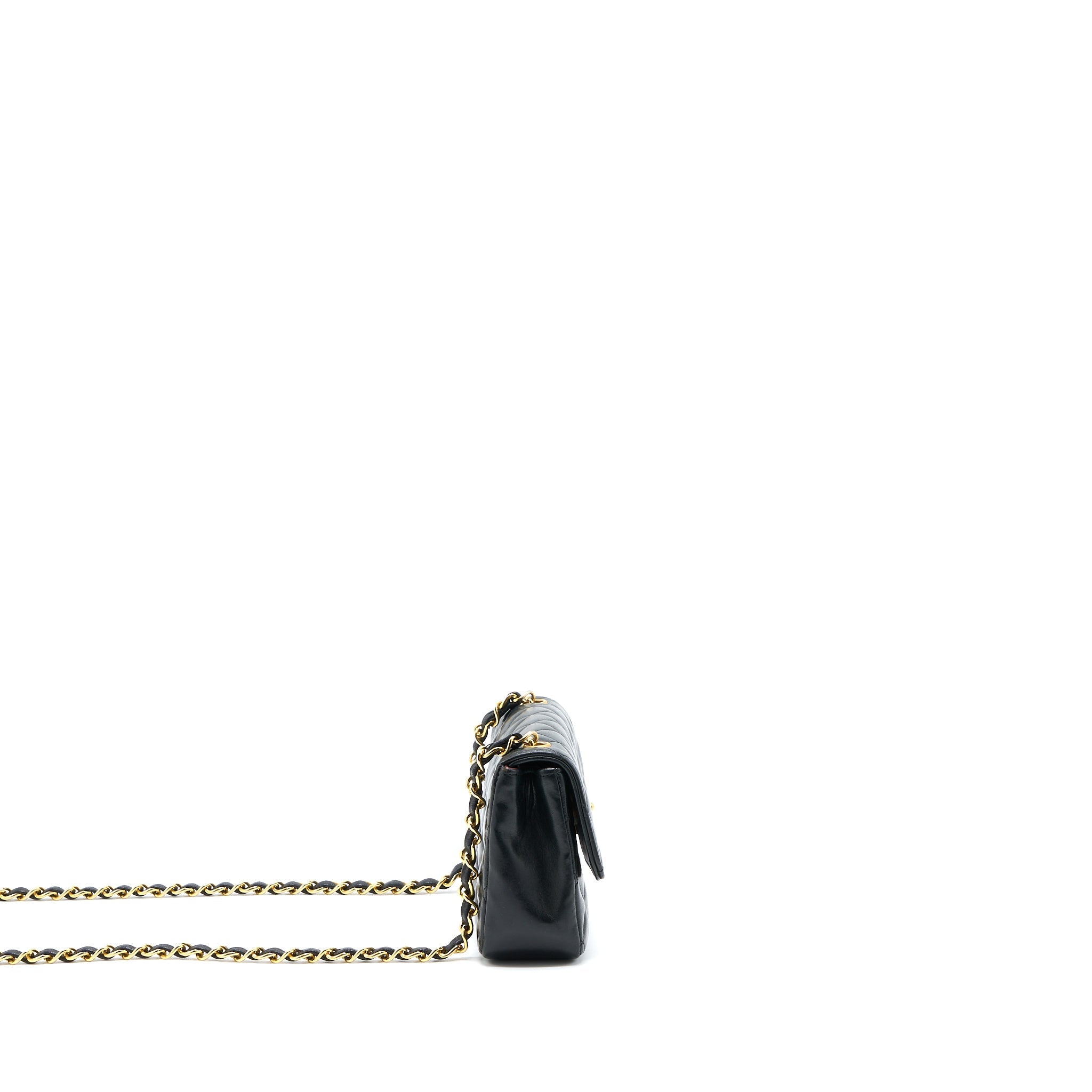 CHANEL VINTAGE MINI FLAP BAG LAMBSKIN BLACK GHW