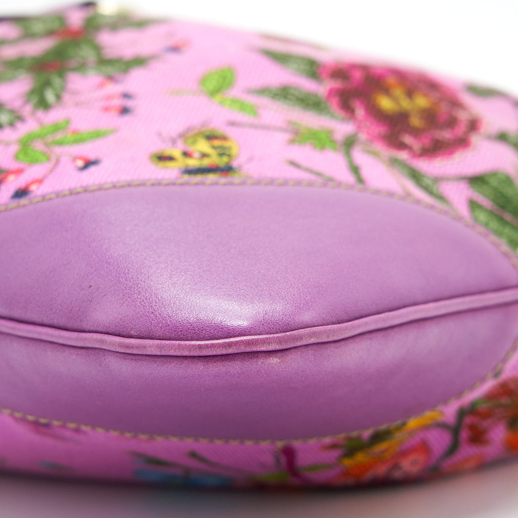 GUCCI FLORA JACKIE BAG CANVAS AND LEATHER MULTICOLOUR GHW