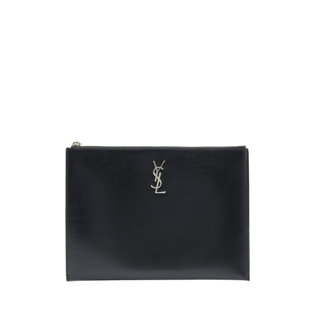 SAINT LAURENT IPAD HOLDER /CLUTCH CALFSKIN BLACK SHW
