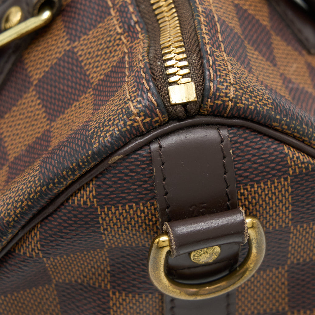 LOUIS VUITTON SPEEDY BANDOULIERE 25 DAMIER EBENE CANVAS GHW