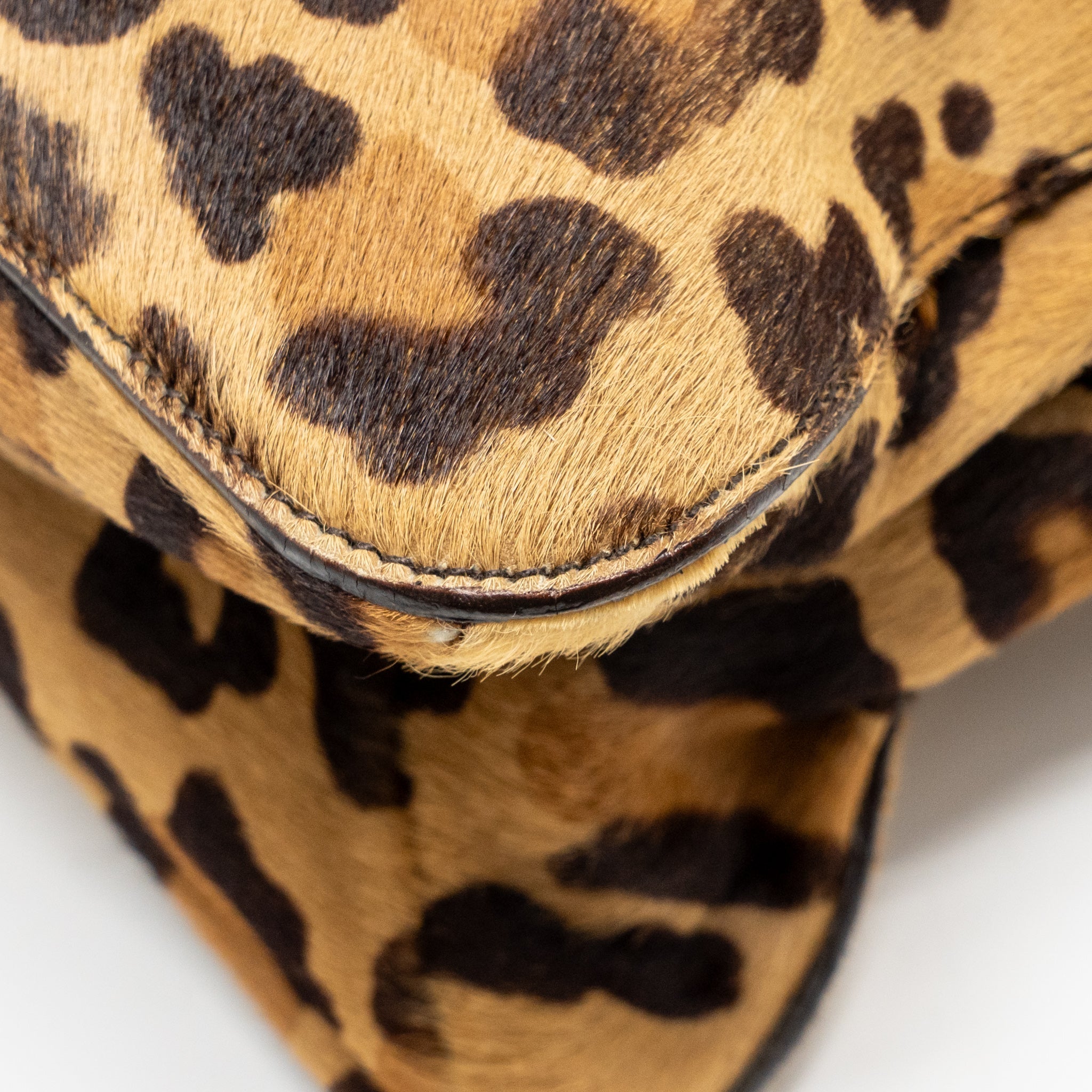 PRADA LEOPARD PRINT SHOULDER BAG PONYHAIR MULTICOLOURED SHW