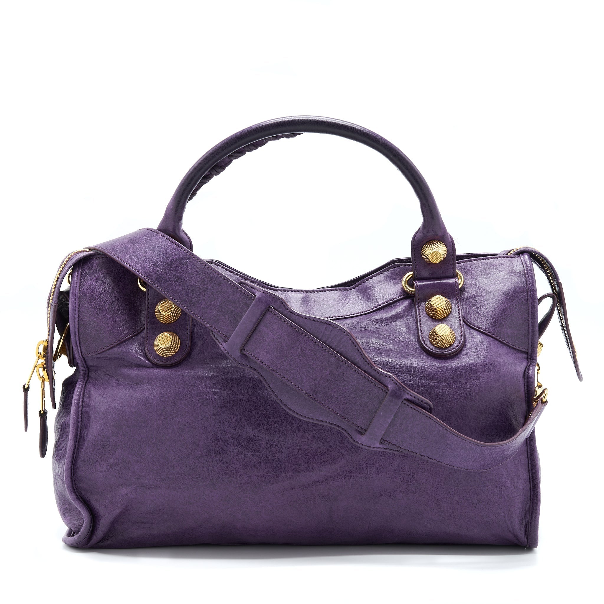 BALENCIAGA GIANT CITY BAG PURPLE GHW