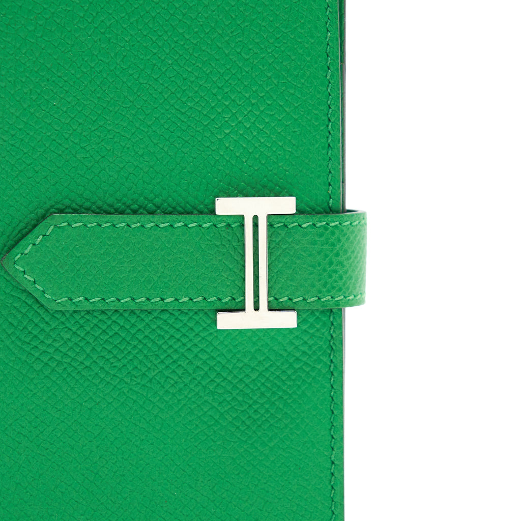 HERMES BEARN WALLET GREEN SHW EPSOM LEATHER