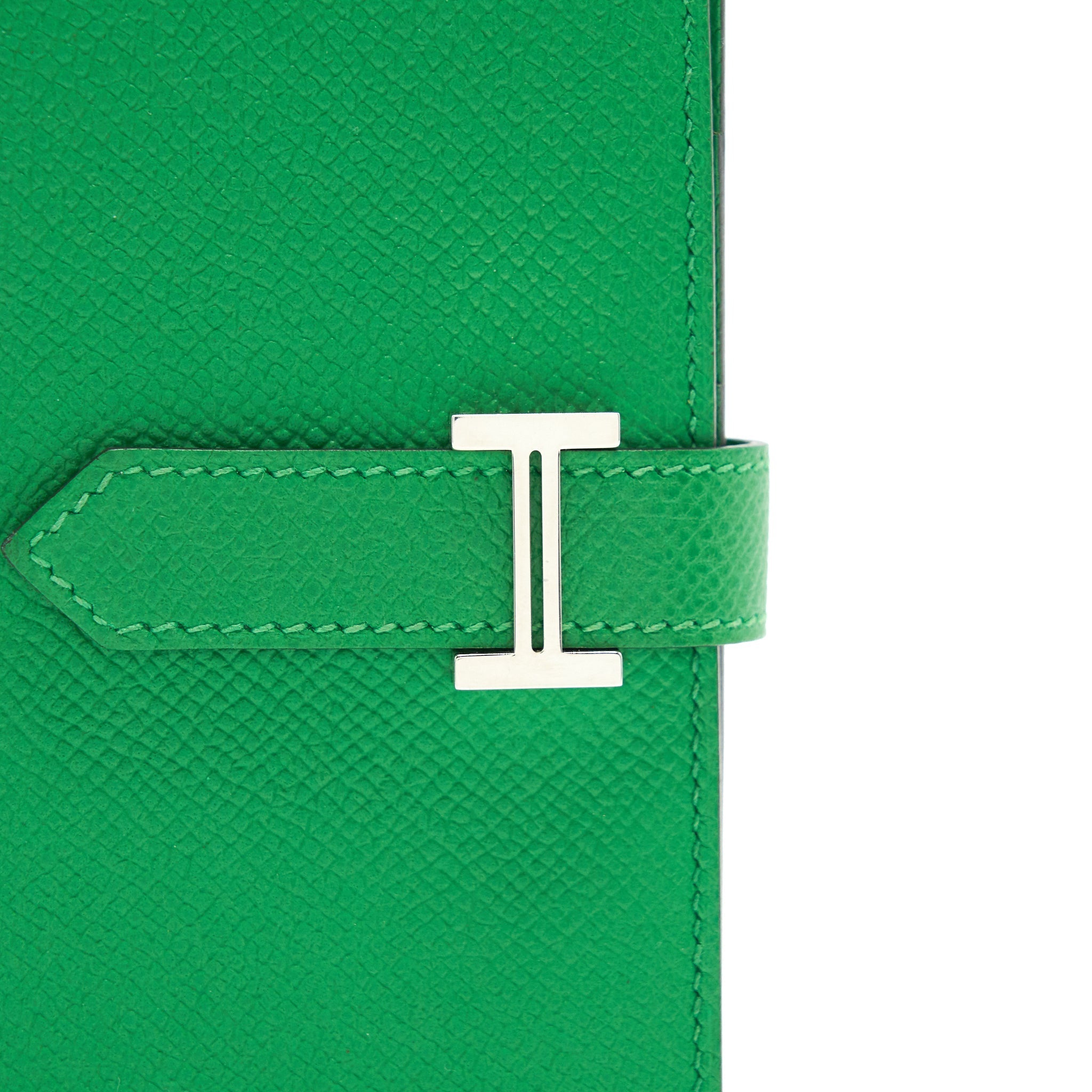 HERMES BEARN WALLET GREEN SHW EPSOM LEATHER