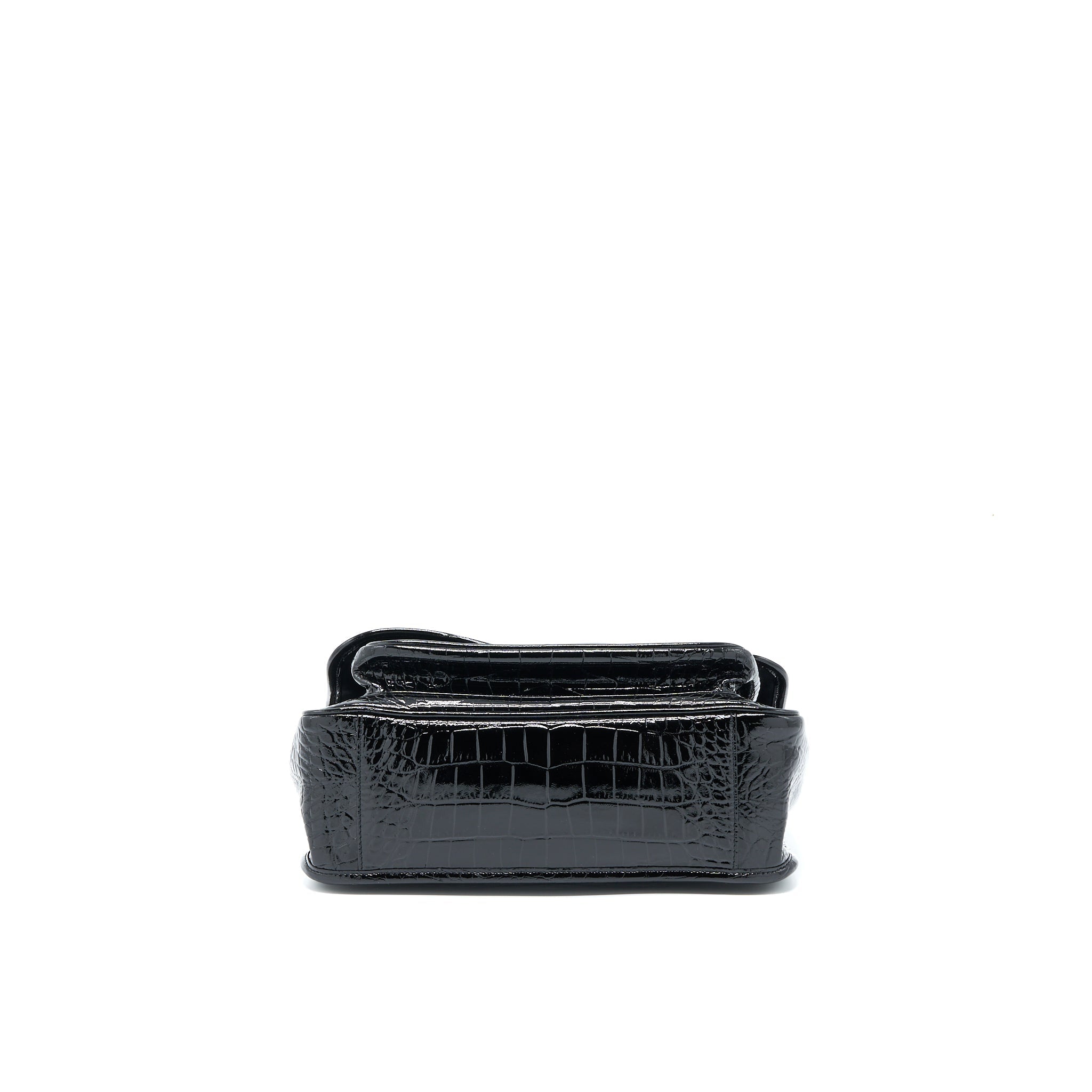 SAINT LAURENT MEDIUM NIKI CHAIN BAG PATENT BLACK SHW