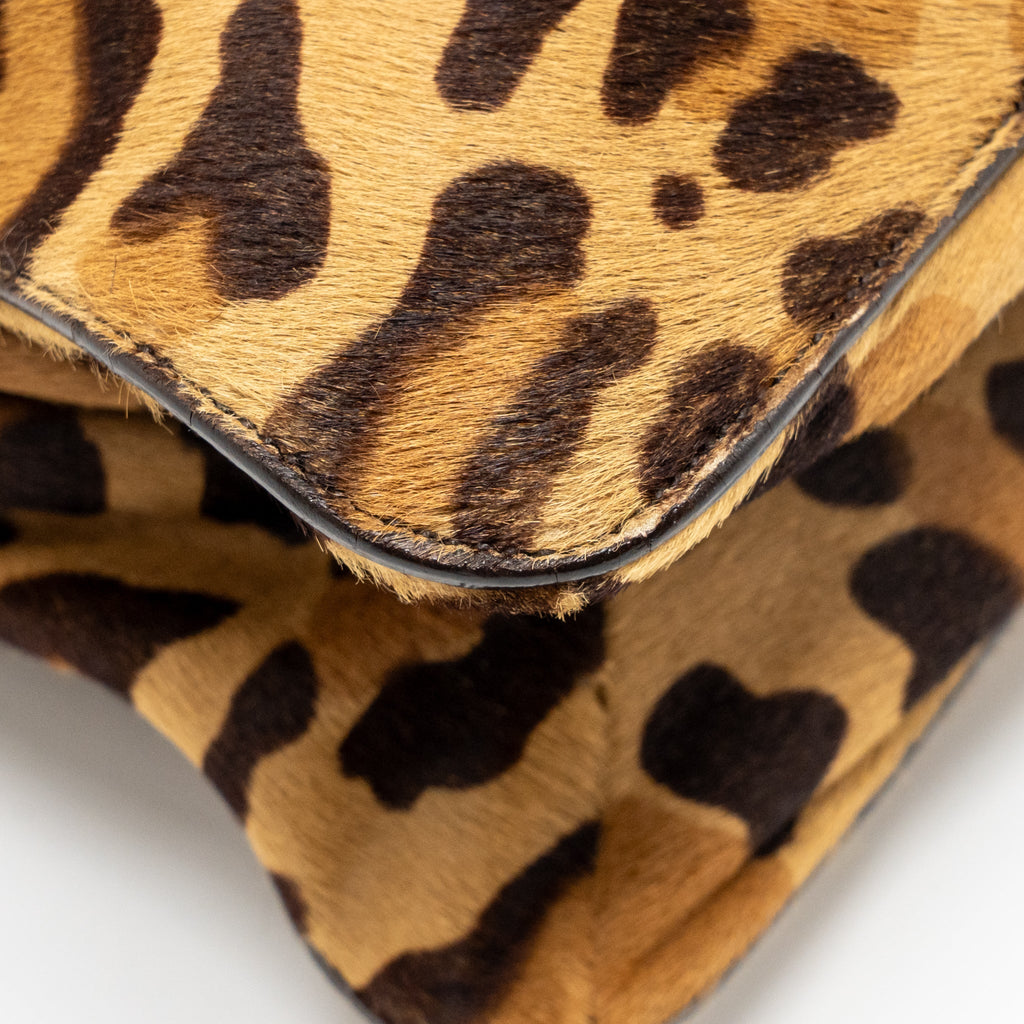 PRADA LEOPARD PRINT SHOULDER BAG PONYHAIR MULTICOLOURED SHW