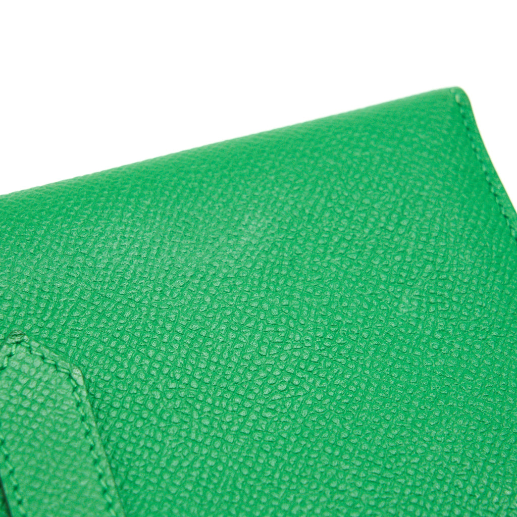 HERMES BEARN WALLET GREEN SHW EPSOM LEATHER