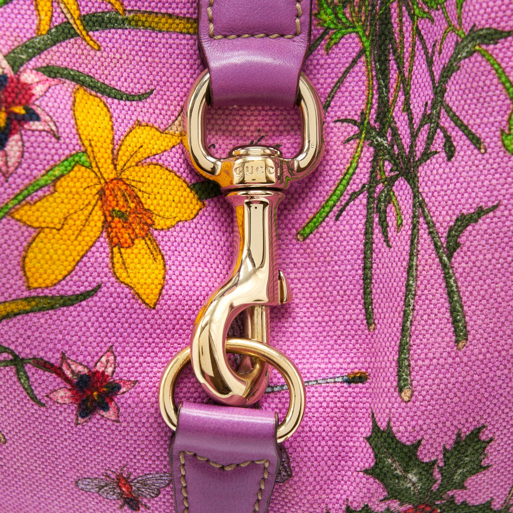 GUCCI FLORA JACKIE BAG CANVAS AND LEATHER MULTICOLOUR GHW