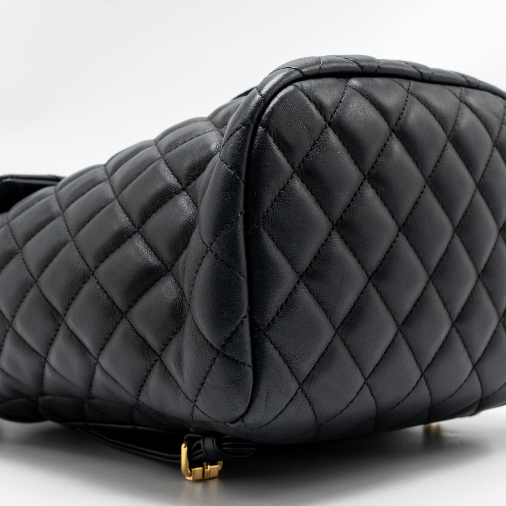 CHANEL SMALL URBAN SPIRIT QUILTED BACKPACK CALFSKIN BLACK GHW