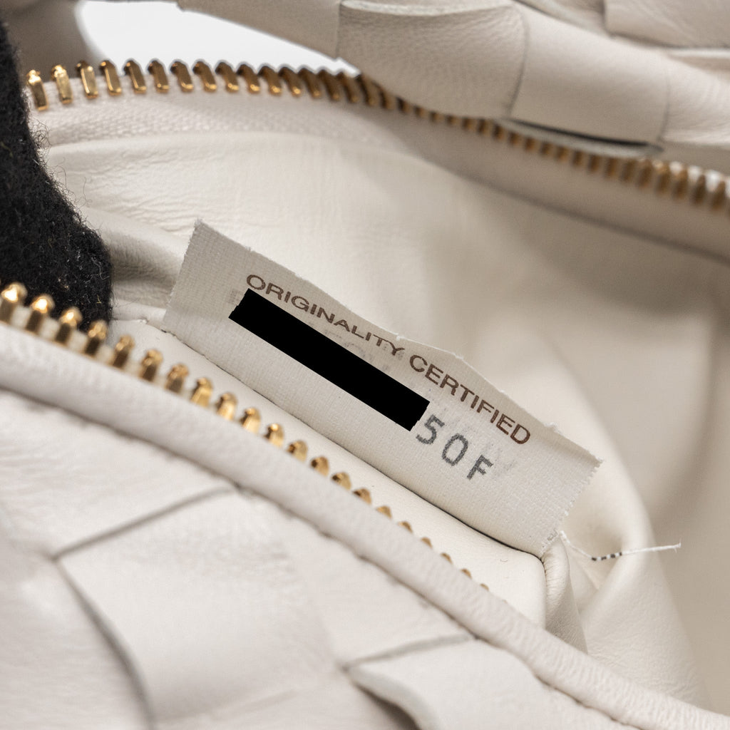 BOTTEGA VENETA MINI JODIE LAMBSKIN CHALK GHW