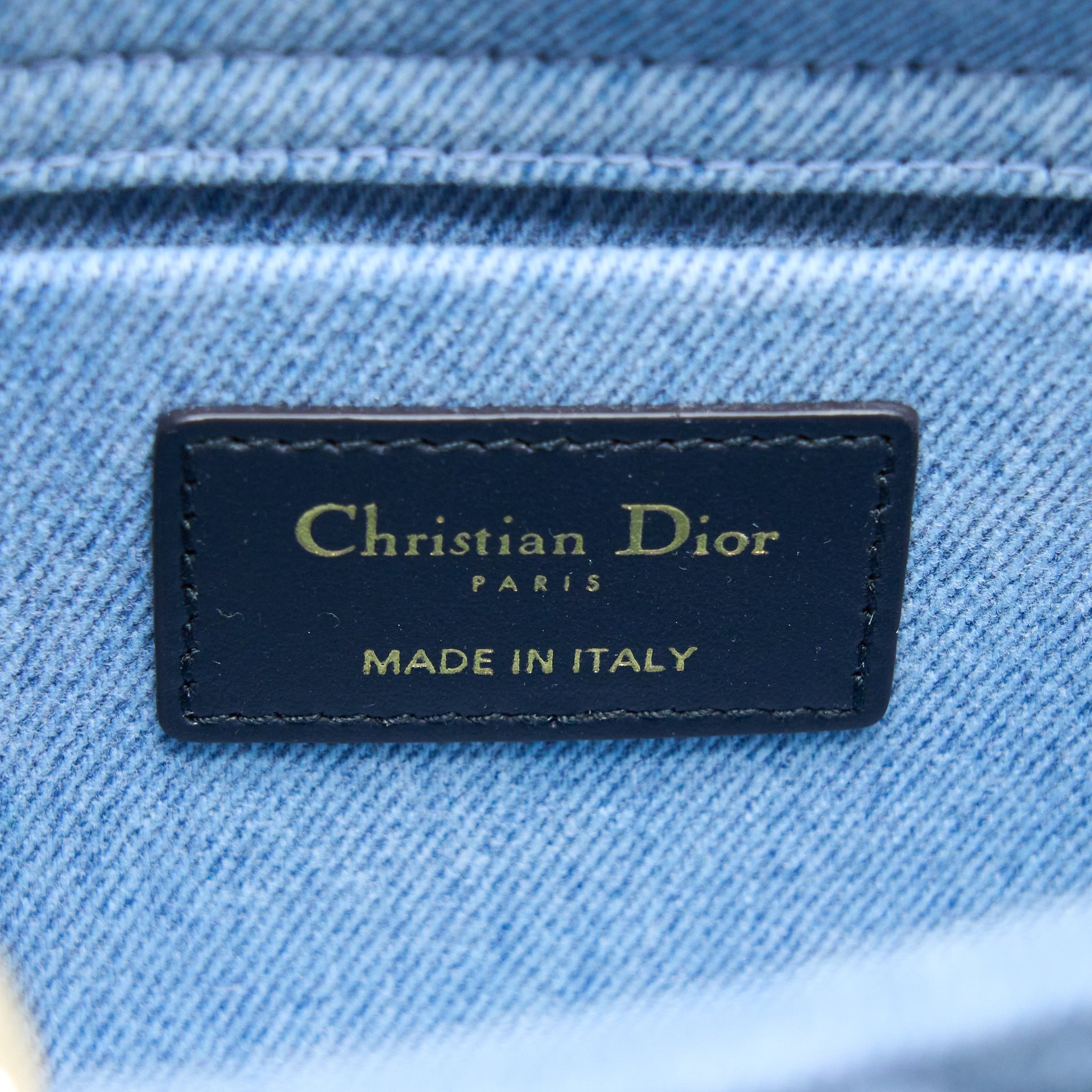 DIOR SMALL LADY D-JOY BAG MACROCANNAGE DENIM BLUE LGHW