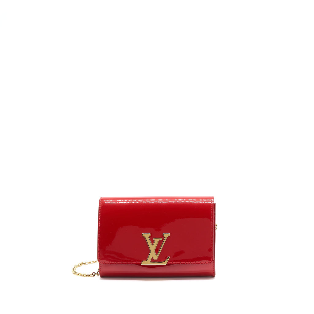 LOUIS VUITTON LOUIS CHAIN BAG PATENT RED GHW