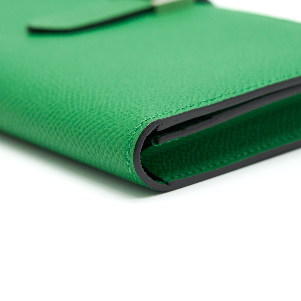 HERMES BEARN WALLET GREEN SHW EPSOM LEATHER