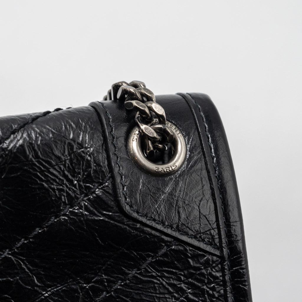 SAINT LAURENT NIKI BABY CALFSKIN BLACK RUTHENIUM HARDWARE