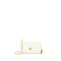 CHANEL PEARL CRUSH WALLET ON CHAIN LAMBSKIN WHITE BRUSHED GHW (MICROCHIP)