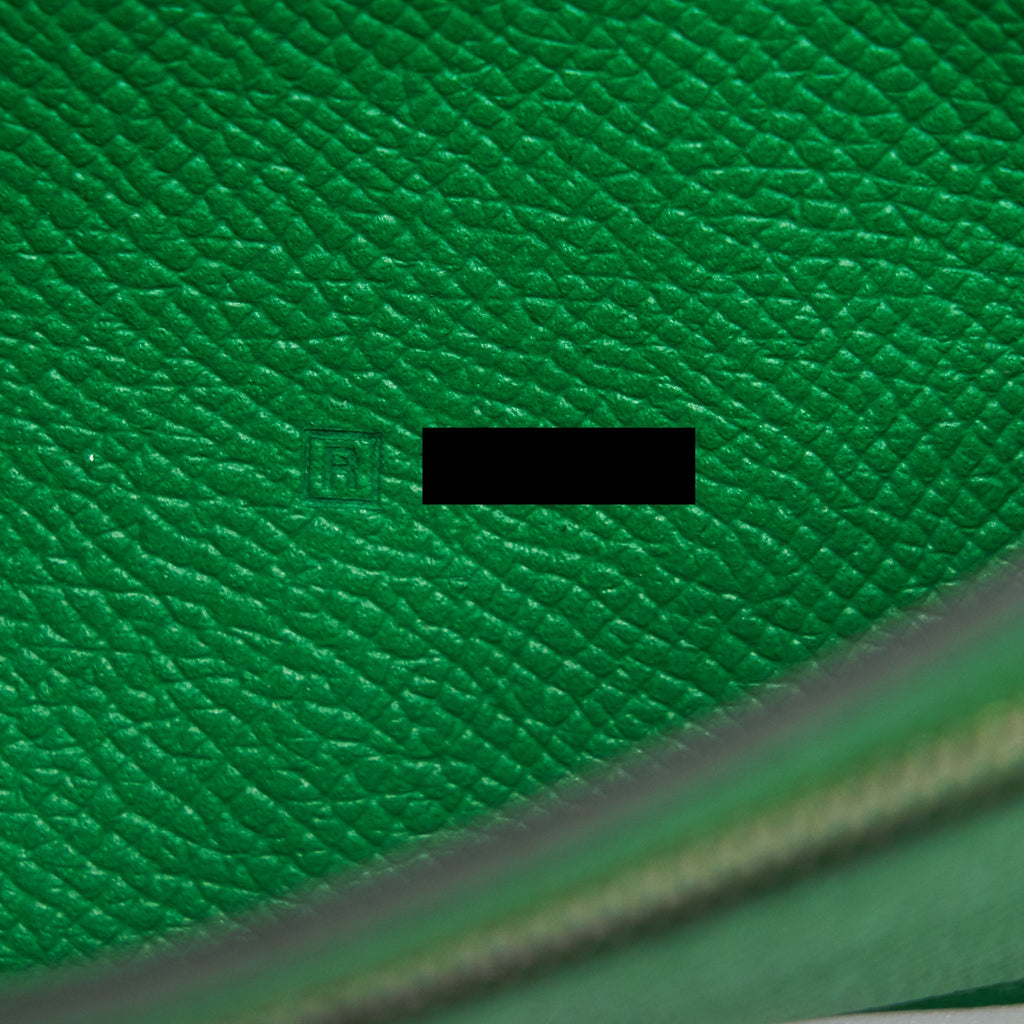 HERMES BEARN WALLET GREEN SHW EPSOM LEATHER