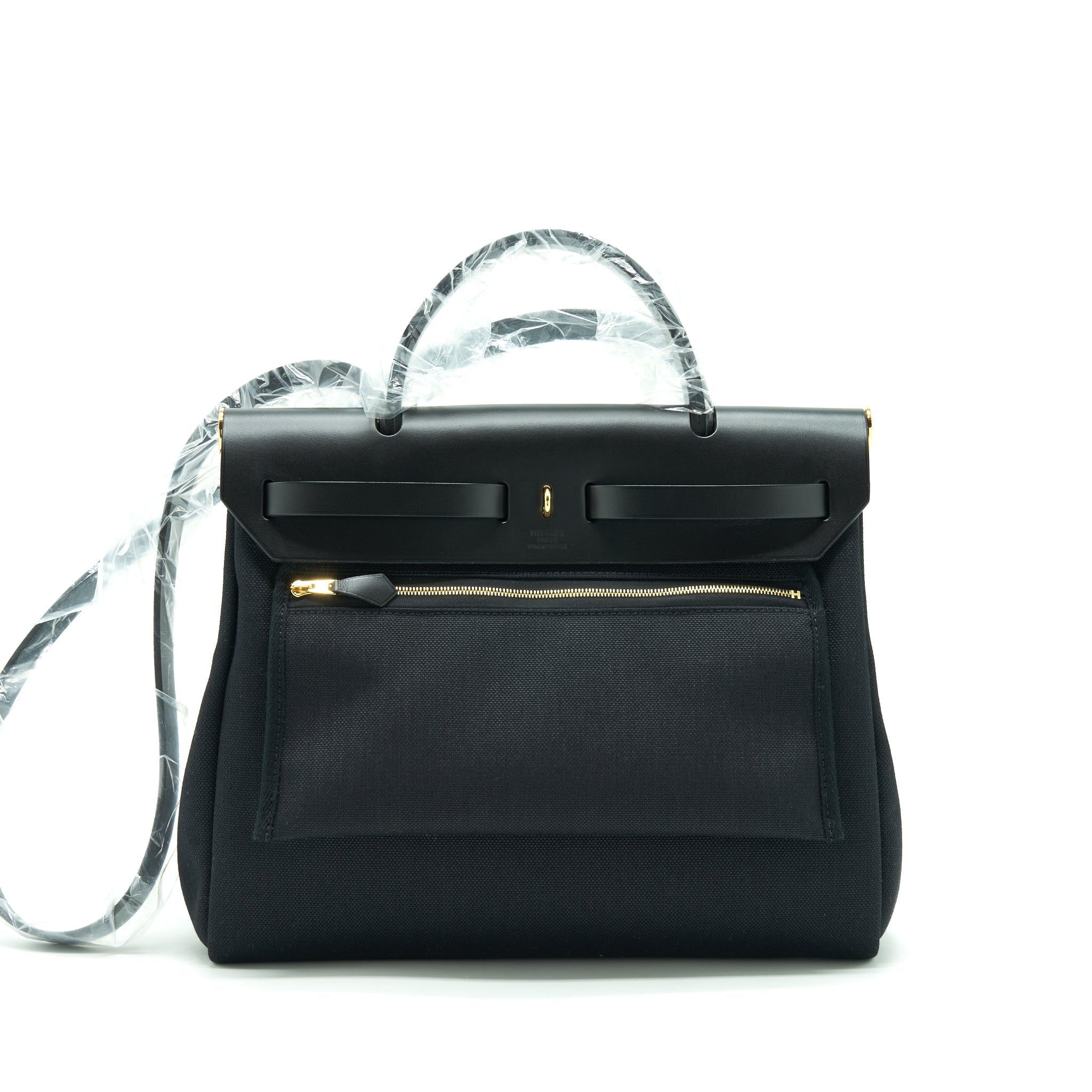 HERMES HERBAG 31 ZIP BAG BLACK GHW