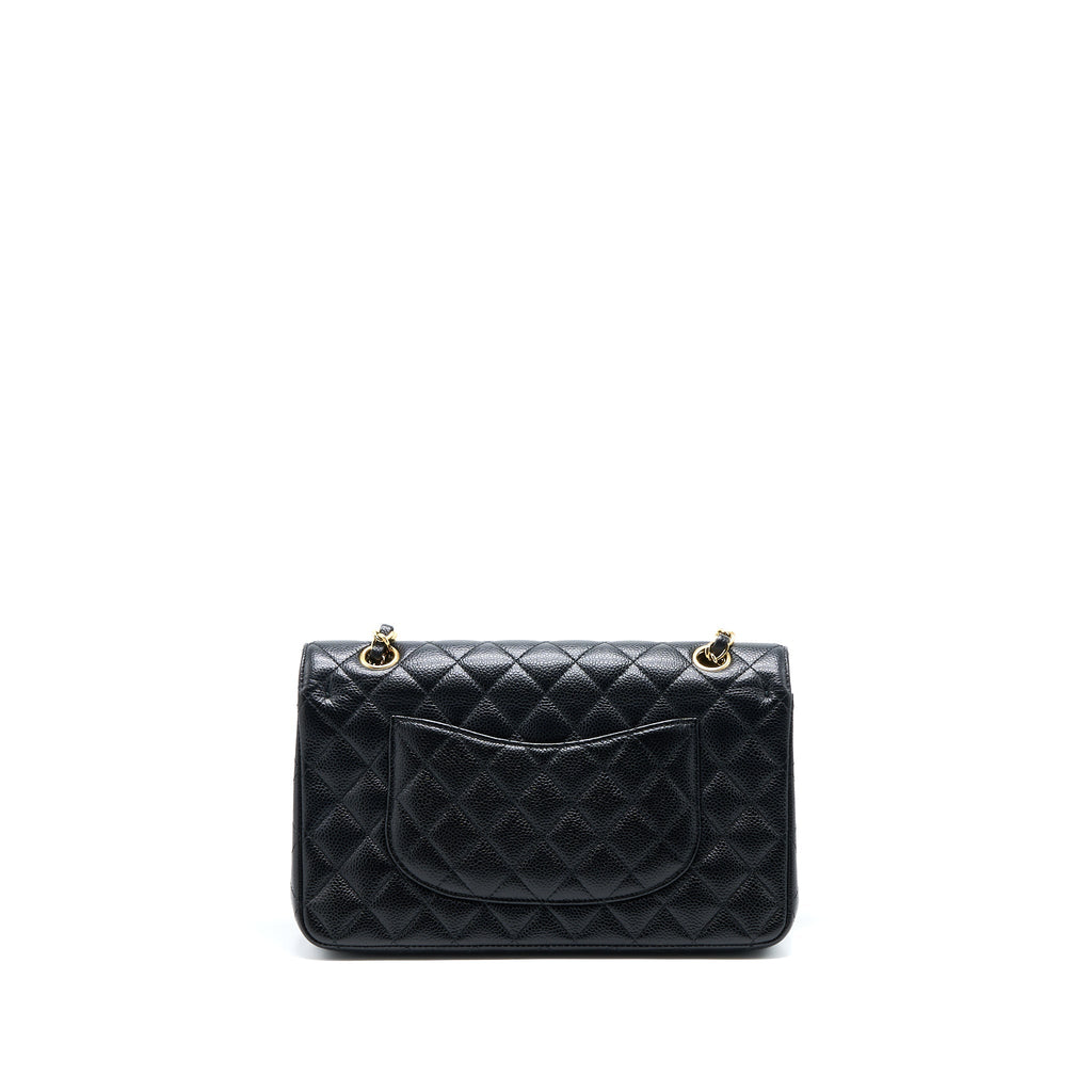 CHANEL MEDIUM CLASSIC DOUBLE FLAP BAG CAVIAR BLACK GHW