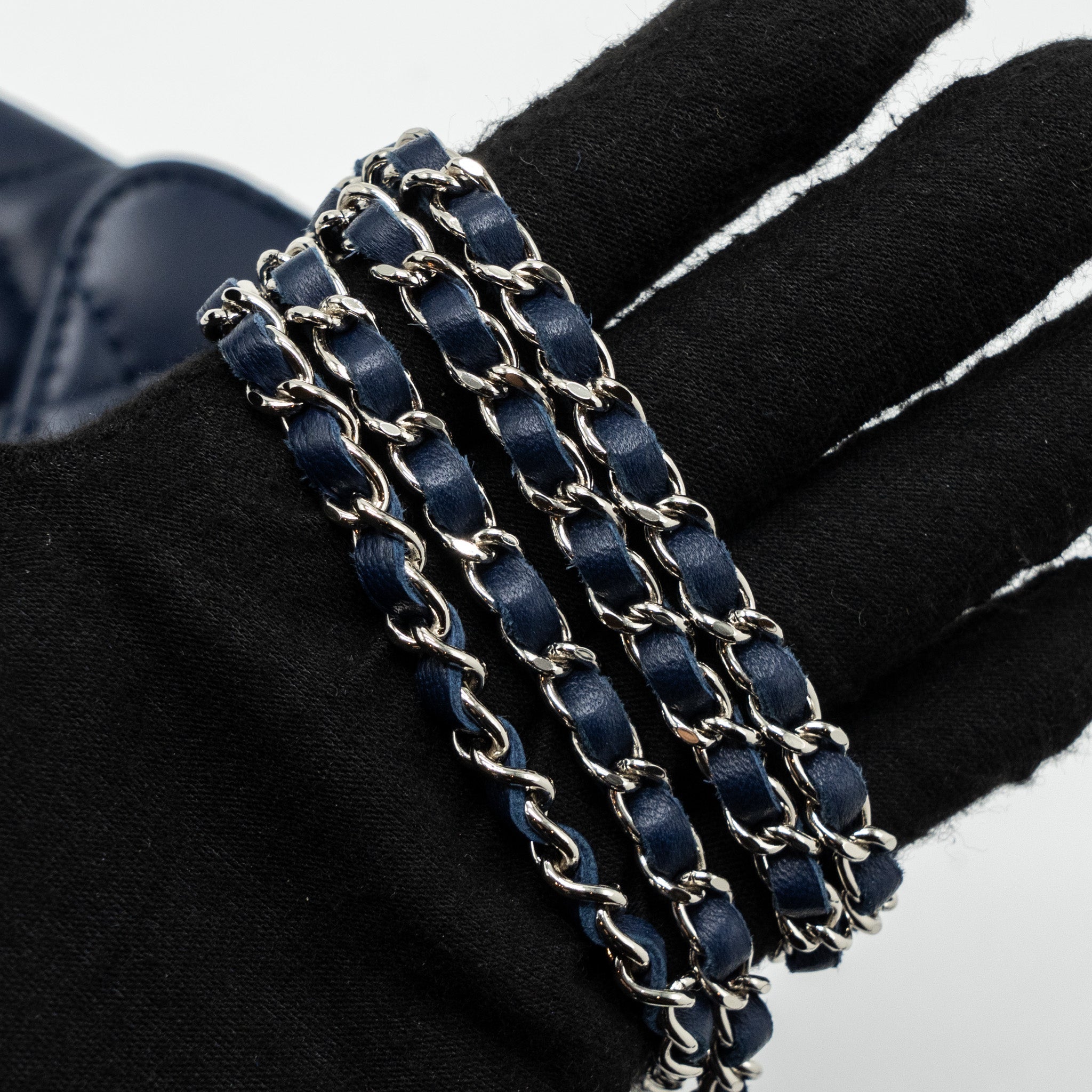CHANEL QUILTED LONG FLAP BAG LAMBSKIN DARK BLUE SHW