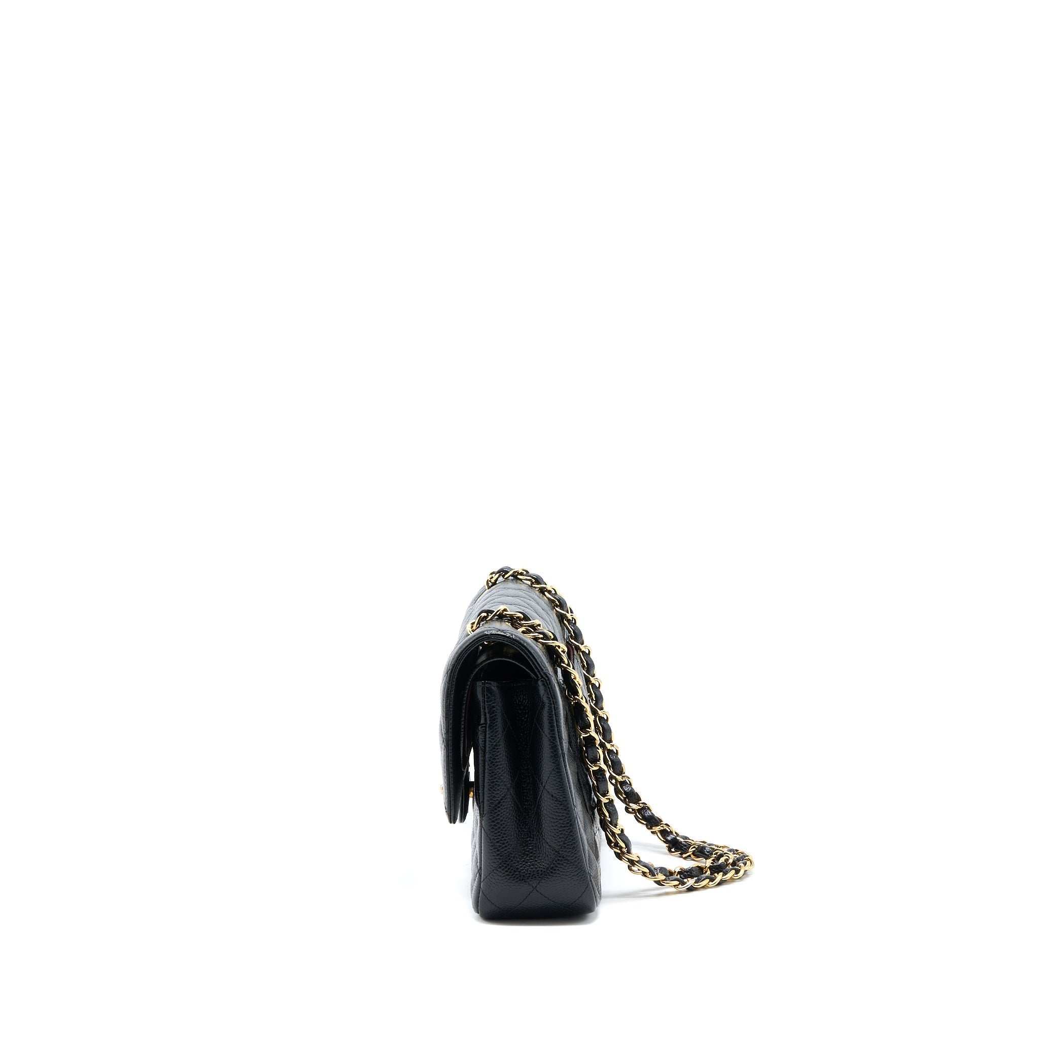 CHANEL MEDIUM CLASSIC DOUBLE FLAP BAG CAVIAR BLACK GHW
