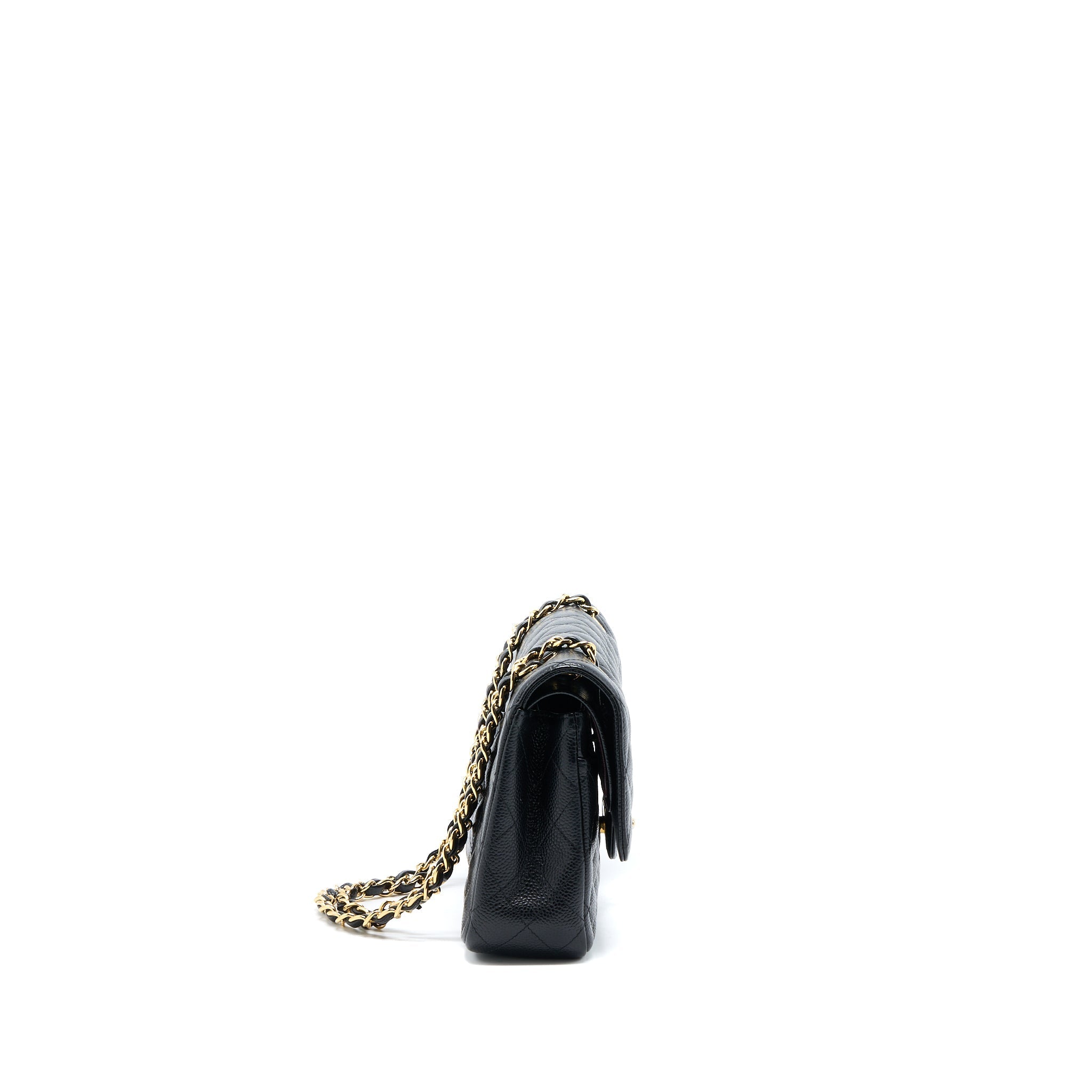CHANEL MEDIUM CLASSIC DOUBLE FLAP BAG CAVIAR BLACK GHW
