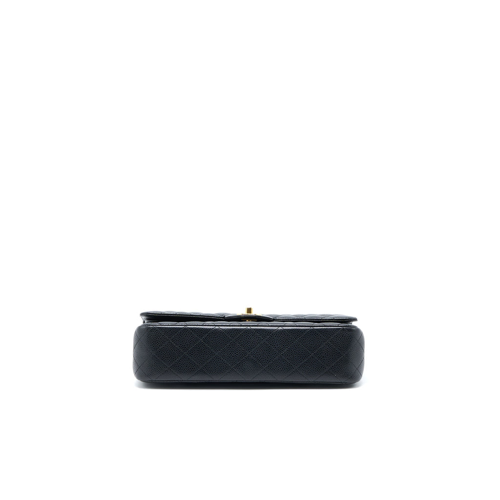 CHANEL MEDIUM CLASSIC DOUBLE FLAP BAG CAVIAR BLACK GHW