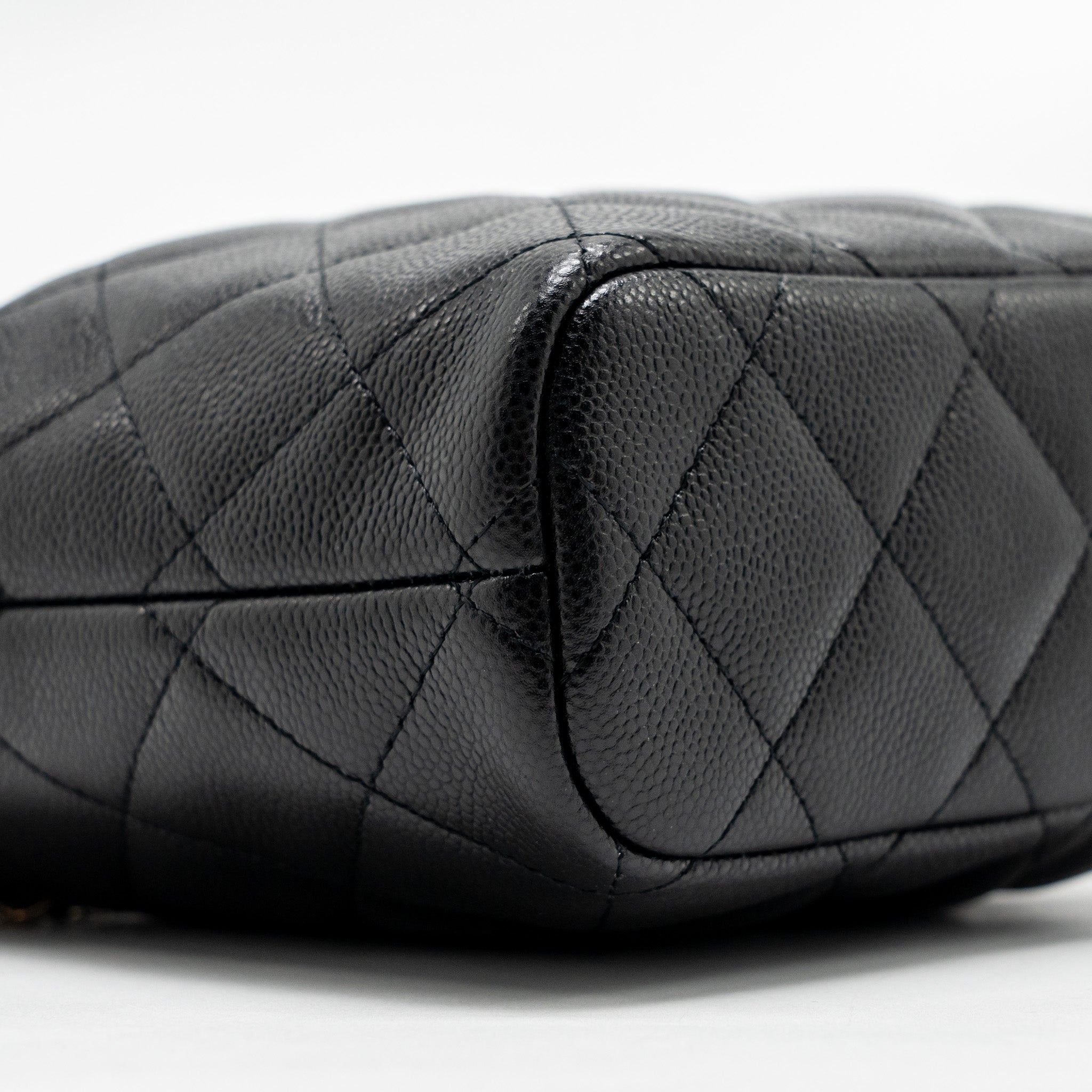 CHANEL 25C QUILTED HOBO BAG CAVIAR BLACK LGHW (MICROCHIP)