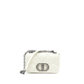 DIOR SMALL DIOR CARO BAG LATTE QUILTED MACROCANNAGE CALFSKIN WHITE BLACK HARDWARE
