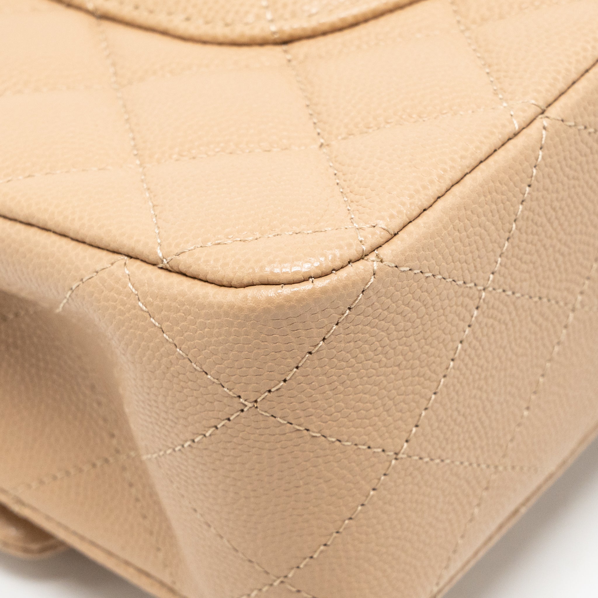 CHANEL MEDIUM CLASSIC DOUBLE FLAP BAG CAVIAR DARK BEIGE LGHW