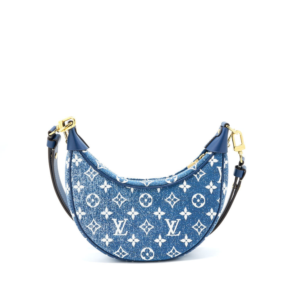 LOUIS VUITTON HALF MOON LOOP BAG DENIM BLUE GHW