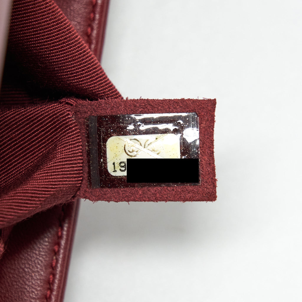 CHANEL MEDIUM BOY BAG LAMBSKIN BURGUNDY GHW